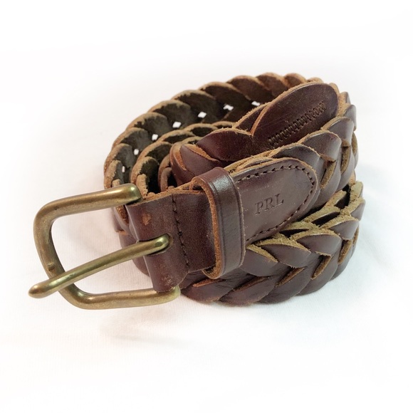 polo braided leather belt